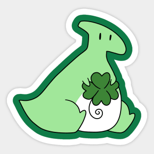 Lucky Green Hadrosaurus Sticker